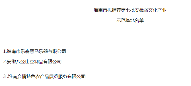 淮南市文化產業(yè)示范基地
